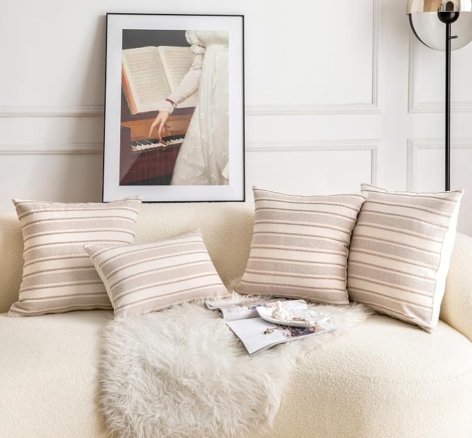 Decorative Boho Throw Pillow Covers, Farmhouse Textured Pillow Case, 18 x 18 - Image 7