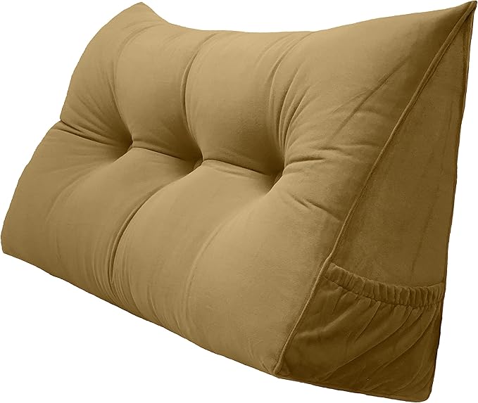 Triangular Reading Bed Rest Pillow Large Bolster Cushion Headboard Backrest by PEACHWELL