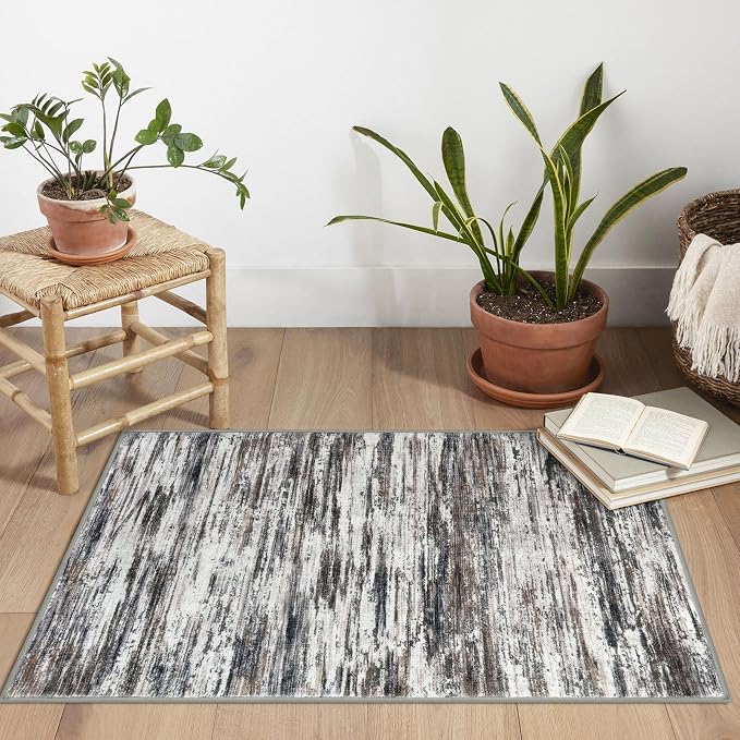 2x3 Modern Abstract Rug for Entryway, Washable Non-Slip Kitchen Rugs, Low-Pile - Image 2