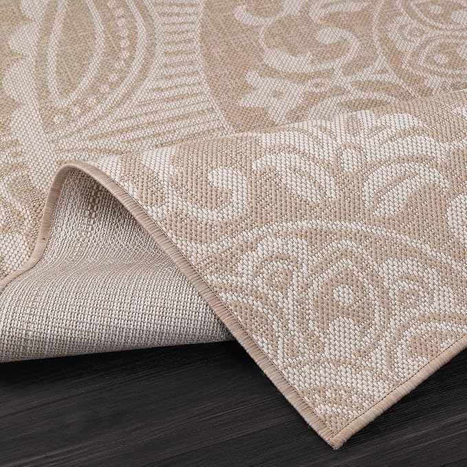 Medallion Outdoor Rug 6x9 Washable Outside Carpet - Image 4