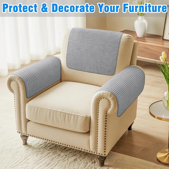 Couch Arm Covers, Sofa Arm Covers, Waterproof Armrest Cover - Image 2