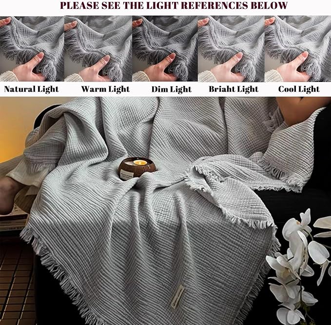MorroMorn 100% Cotton Muslin Throw Blanket - Image 4