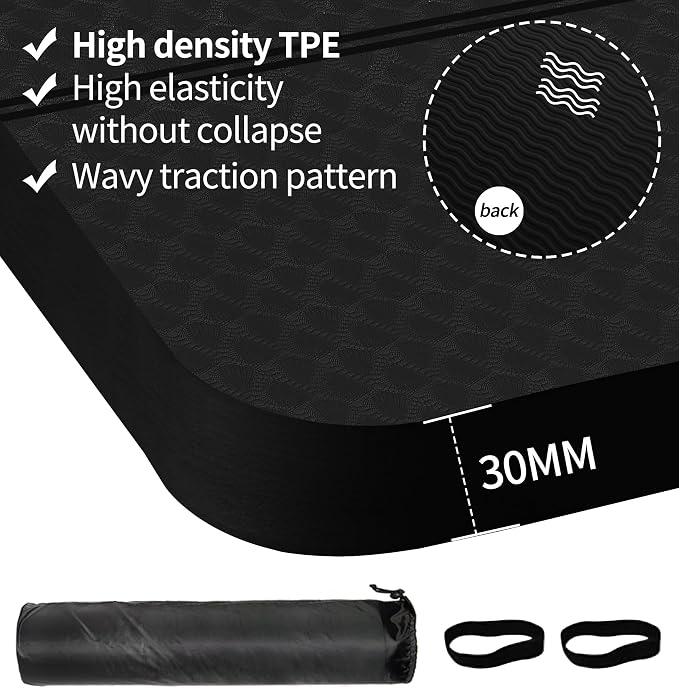 nuveti Large Exercise Mat - 15mm/20mm/30mm Thick Yoga Mat | Workout Mat - Image 2