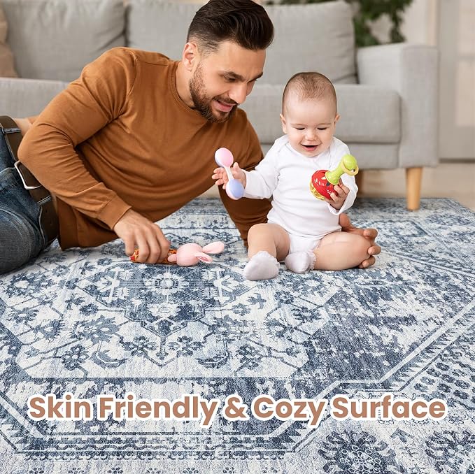 Vintage Living Room Area Rug 9x12 - Image 3