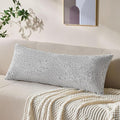 Decorative Lumbar Pillow Cover 14x36 Blue Striped Wool Long Body Pillow Neutral by Allorry