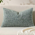 Decorative Lumbar Pillow Cover 12x20 Green Striped Soft Wool Lumbar Throw by Allorry