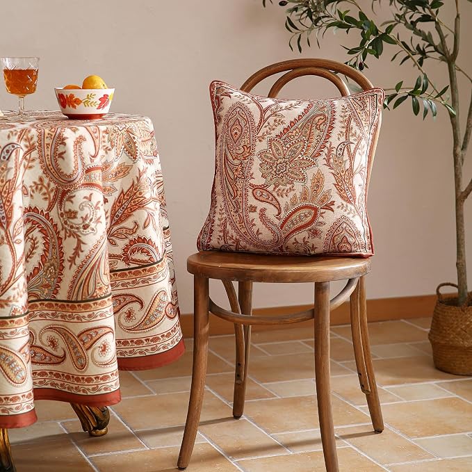 ISAENNE Design Linen Classic Vintage Throw Pillow Covers 18"x18" Pack of 2 - Image 7