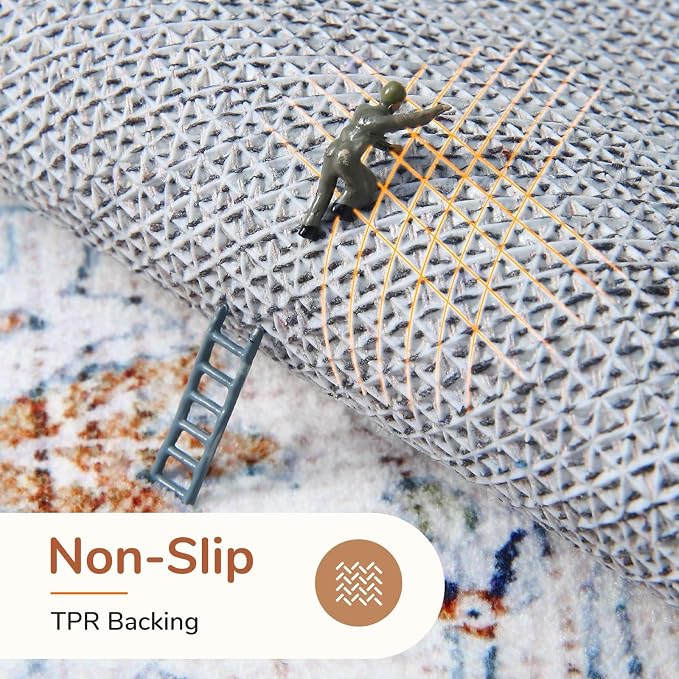 OPPODREAM Thin Neutral Area Rugs 4x6, Low-Pile Washable Rugs 4x6 - Image 3
