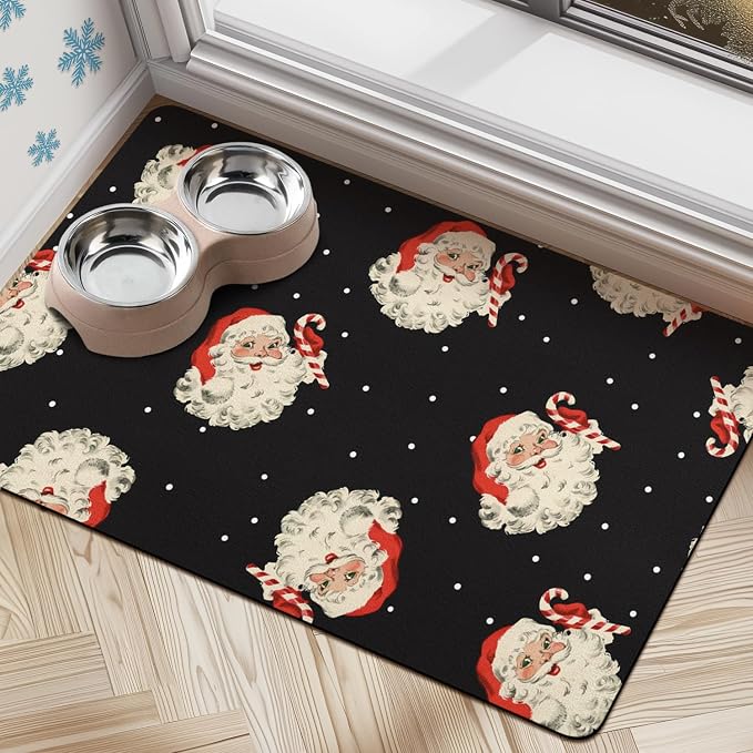 Dog Cat Food Mats for Floors, Absorbent Dog Bowl Mats for Food and Water by Cuslnox