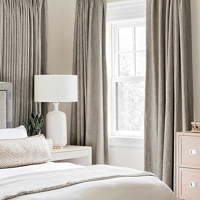 MIULEE Linen Texture 90 Inches Curtains - Image 2
