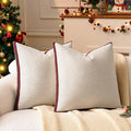 a moment Christmas Red Loop Yarn Linen-Like Pillow Cover Natural Soft by amoment