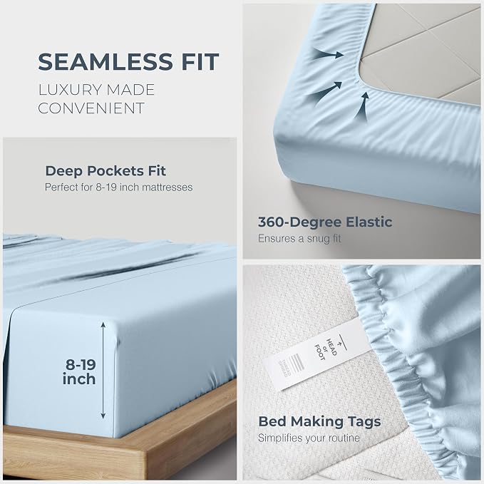 THREAD SPREAD 100% Egyptian Cotton Sheets Queen Size - Image 5