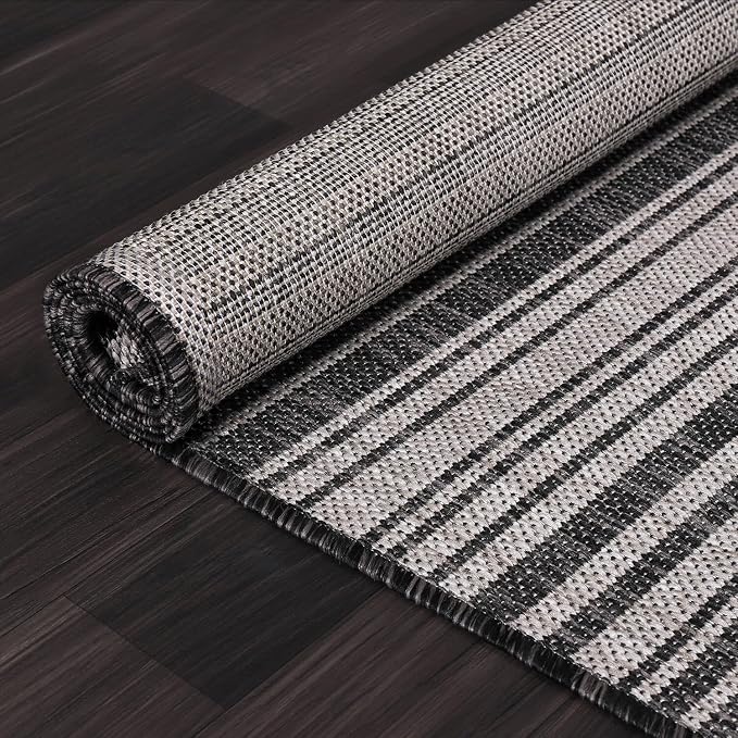 Stripe Outdoor Rug 10x14 Washable Outside Carpet - Image 5
