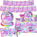 142Pcs Roller Skating Birthday Party Supplies Tableware Set Roller Skater by GREHUMOR