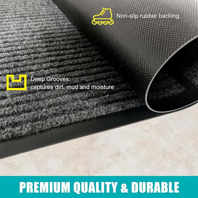 Azadx 3'x10' Indoor Outdoor Door Mat Heavy Duty Front Door Mat Ultra Absorbent - Image 8