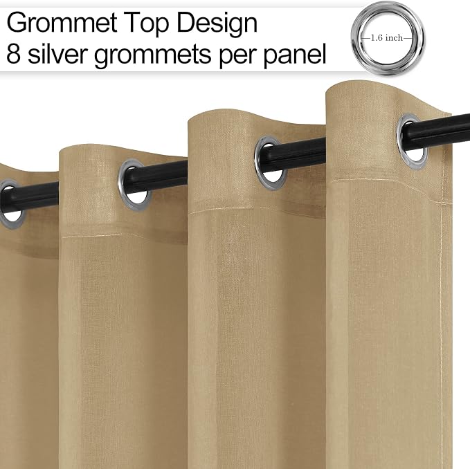 XWZO Sheer Curtains for Bedroom, Grommet Airy & Lightweight Light Filtering - Image 2
