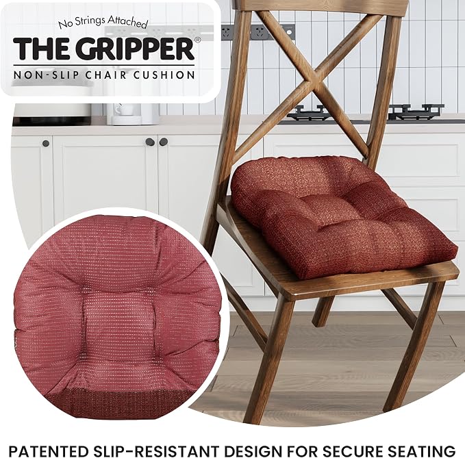 Klear Vu Gripper Overstuffed Universal Non-Slip Dining Chair Cushions - Image 5