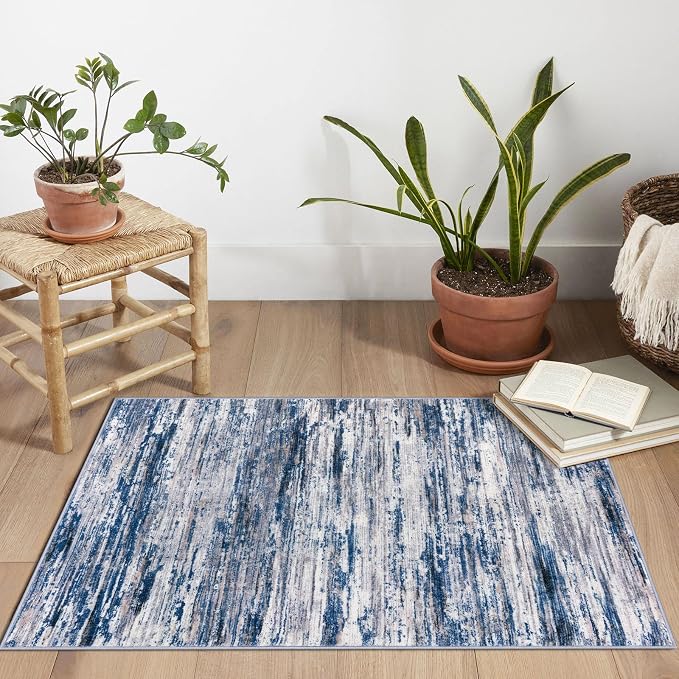 2x3 Modern Abstract Rug for Entryway, Washable Non-Slip Kitchen Rugs, Low-Pile - Image 2