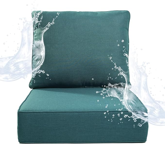 6" Thicker Outdoor Chair Cushions Set- 24" *24" *6" Waterproof Patio Furniture by Artfurniz