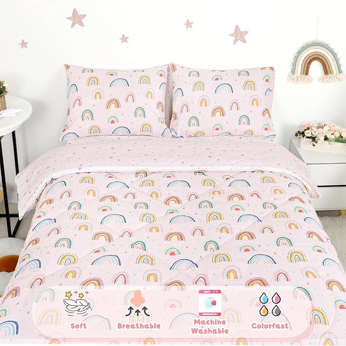 Twin Size Toddler Bedding Set for Girls 5 Piece Toddler Girl Bedding, Super - Image 3