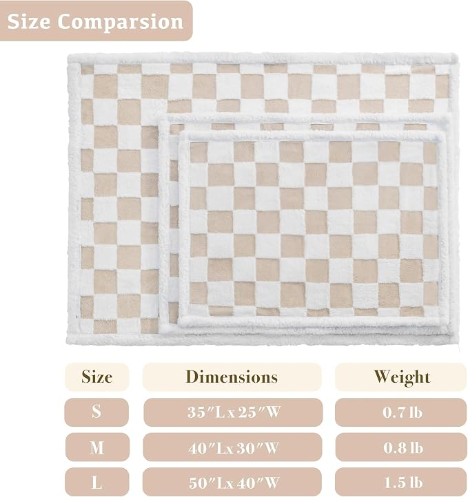 Checkered Dog Blanket, Cute Aesthetic Style Fluffy Fleece Pets Blanket - Image 6
