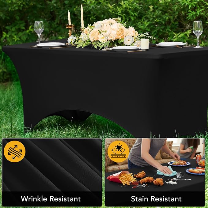 6-Pack Premium Black Spandex Tablecloths - Image 4