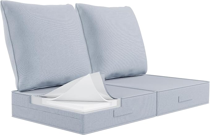 Outdoor Water-Resistant Olefin Deep Seat Cushion Set, Thickened Sofa Chair Pad by Aofeite
