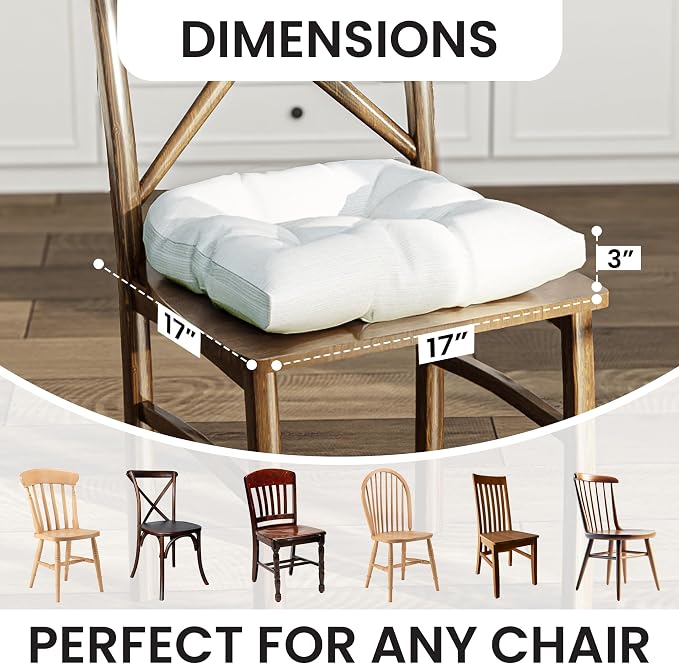 Klear Vu Gripper Overstuffed Universal Non-Slip Dining Chair Cushions - Image 5