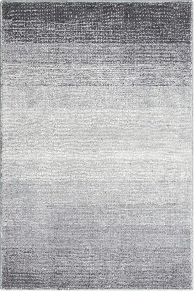 Wonnitar 4x6 Washable Grey Rug for Bedroom, Modern Ombre Area Rug for Living - Image 9