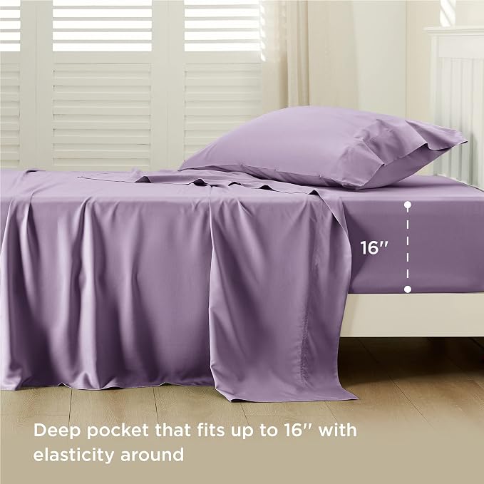 Bedsure Cooling Sheets Twin XL, Rayon Derived from Bamboo, Breathable & Soft - Image 3