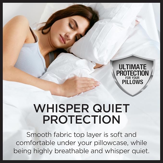 Protect-A-Bed AllerZip Standard 20" x 26" Pillow Protectors, Bed Bug and Dust - Image 4