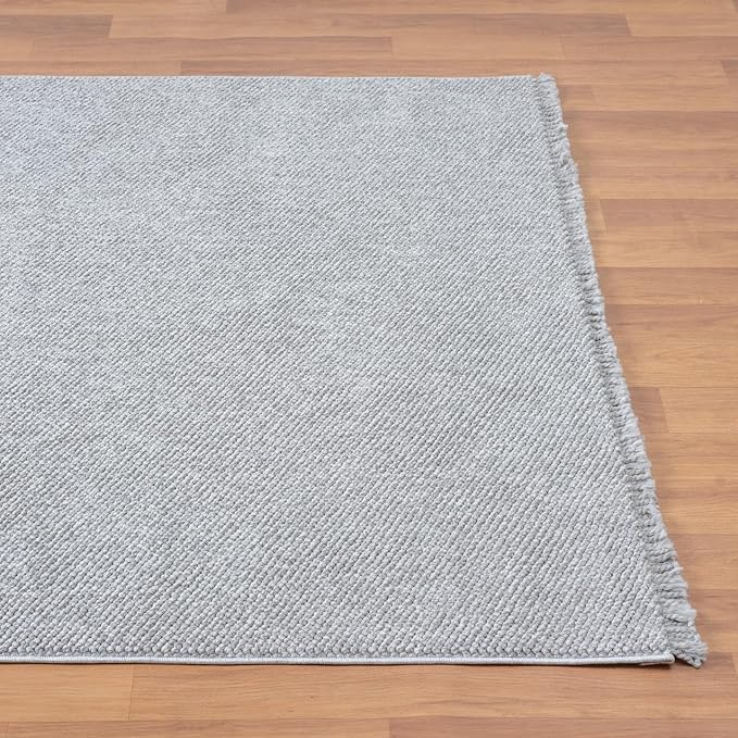 LUXE WEAVERS Solid Machine Woven Gray 6x9 Area Rug, Indoor Stain-Resistant - Image 4