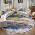 Ciicool 6ft Round Washable Rug, Modern Abstract Circle Rugs, Non-Slip Thin by CIICOOLHomeDeco