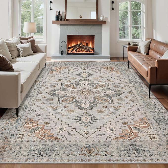 Tangsoo 8x10 Area Rug for Living Room, Washable Vintage Rugs Indoor Non Slip by Tangsoo
