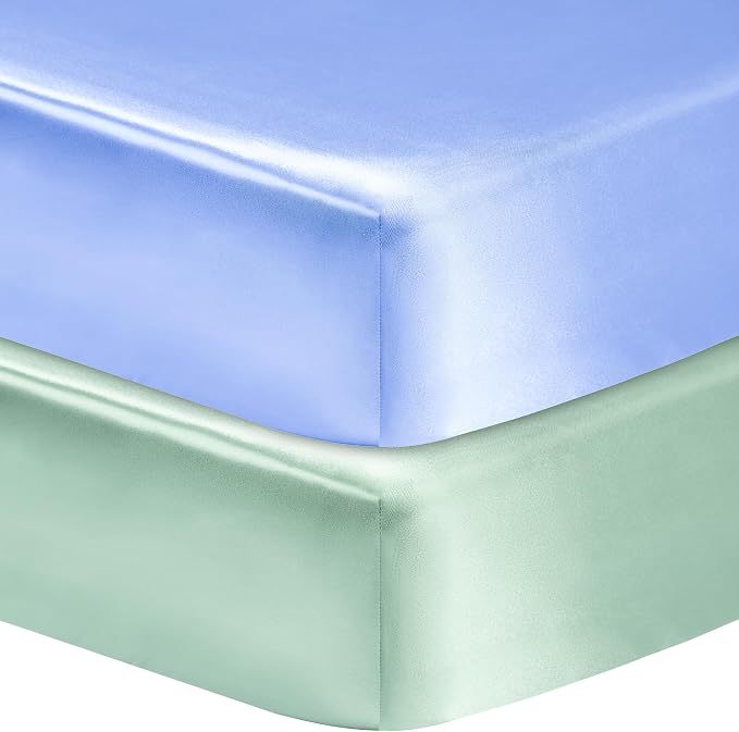 2 Pack Satin Soft Crib Sheet for Baby by GUNTAIL