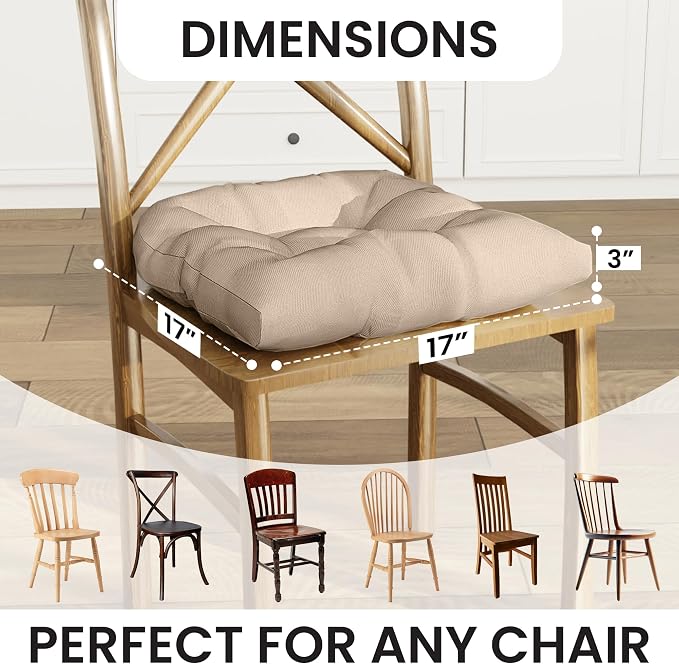 Klear Vu Gripper Overstuffed Universal Non-Slip Dining Chair Cushions - Image 4