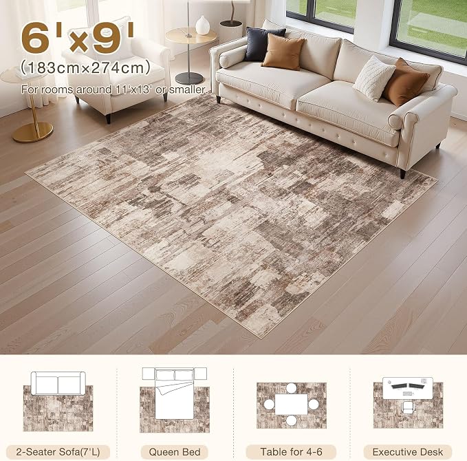 Abstract Living Room Rug 6x9 - Image 2