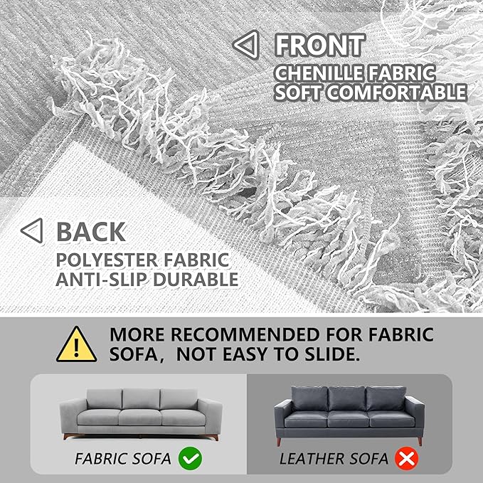 MEETSKY Grey Sofa Cushion Covers Sofa Covers Dog Couch Cover - Image 5