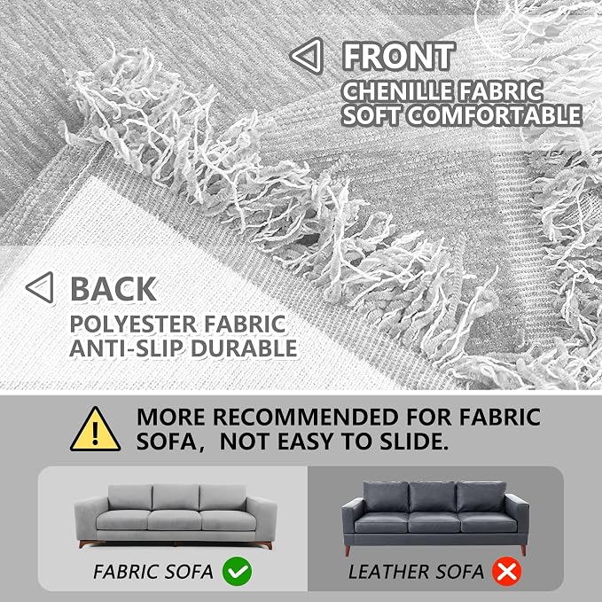 MEETSKY Sofa Covers for 3 Cushion Couch Sofa L Shaped Couch Cover Slipcovers - Image 4