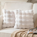 Pack of 2 Thick Plush Throw Pillow Covers Fluffy Wave Faux Fur Decorative by Joyouth