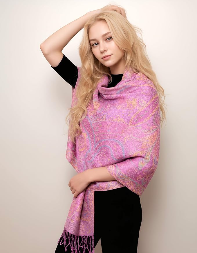 Achillea Big Paisley Pashmina Shawl Wrap - Image 4