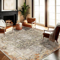 Area Rug 9'x12' Washable Vintage Traditional Mat Distressed Indoor Foldable by CHAMPLANT