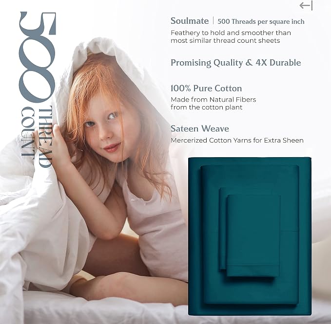 Mayfair Linen 500 Thread Count California King Cotton Sheets - Image 6