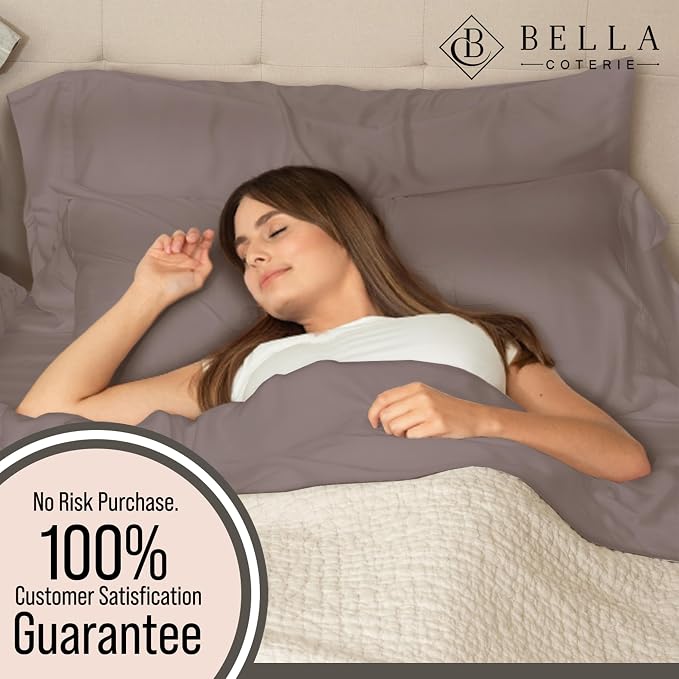 Bella Coterie 6 Piece Luxury Bamboo Viscose Split Top King Size Sheet Set | 34" - Image 6