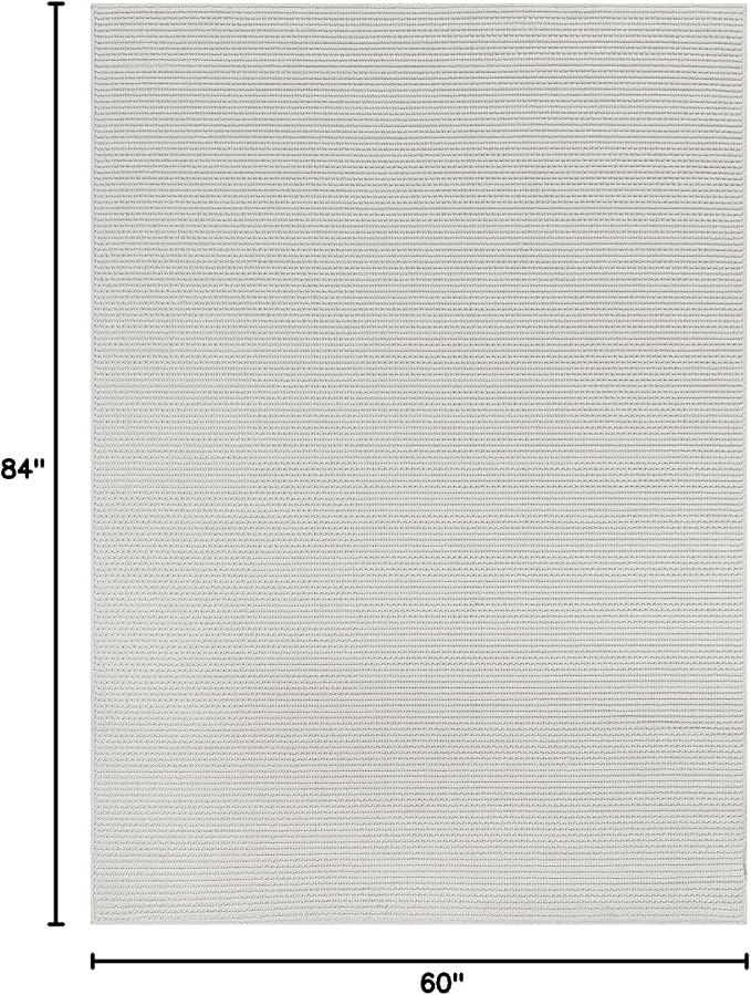 Beverly Rug Micro Loop Area Rug White 5x7 Modern Luxury Soft Trellis Geometric - Image 2