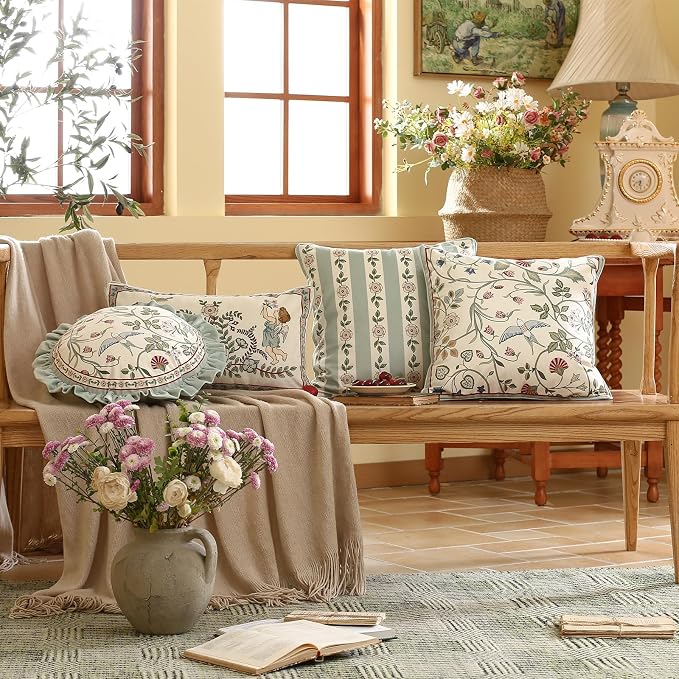 Square Throw Pillow Covers Pack of 2, Decoration Pillows Cushion Covers - Image 3