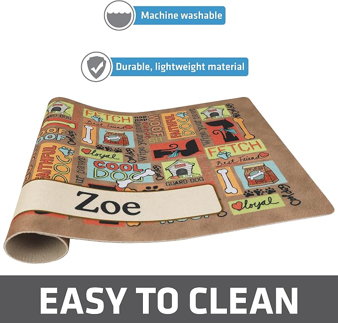 Drymate Personalized Pet Bowl Placemat, Custom Dog & Cat Food Feeding Mat - Image 4