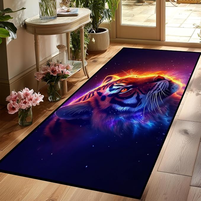 Galaxy Tiger Rug 3D Fierce Tigers Area Rugs by CERYUEE
