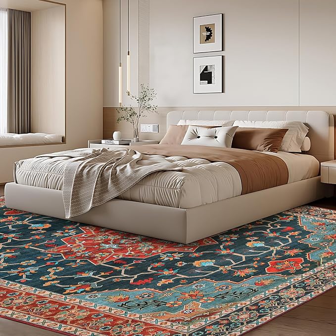 WILLSUN Washable Area Rugs, 8x10 Non-Slip Boho Large Area Rugs - Image 2