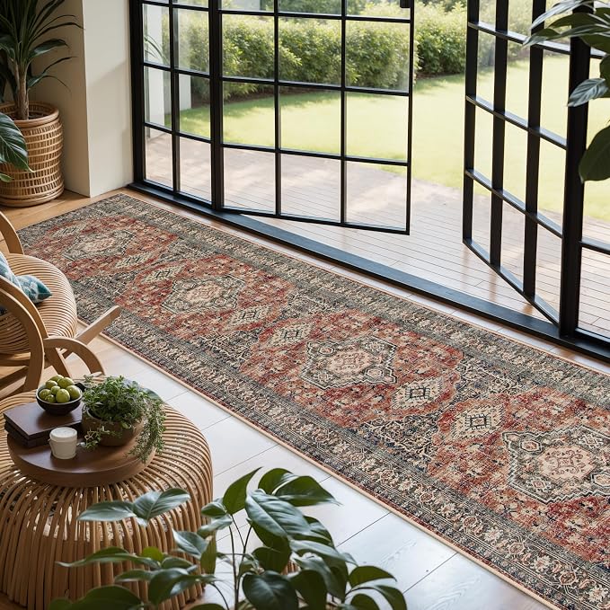 Lahome Oriental Hallway Runner Rug, 2.5x12 Washable Runners - Image 3